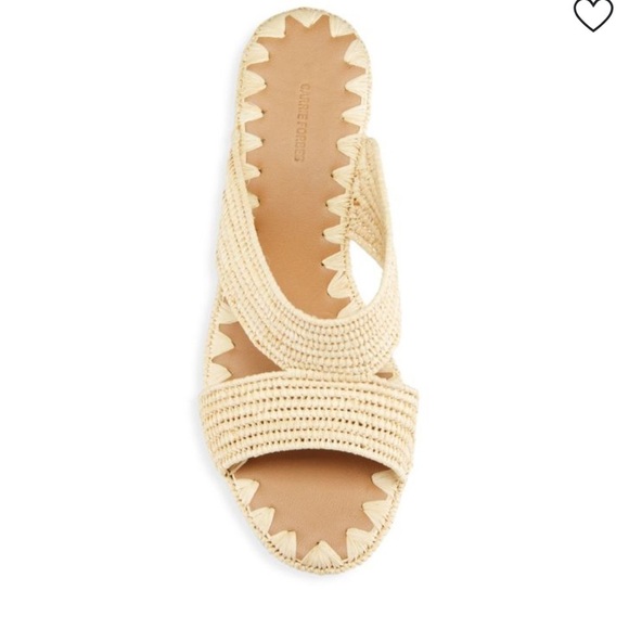 Carrie Forbes Shoes - Carrie Forbes Raffia Crisscross Block-Heel Sandals